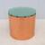 Mid-Century Modern Paul Mayen Style Glass and Copper Drum Side Table 2 thumbnail