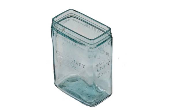 Aqua Blue Exide Delco Light Glass Jar -  Circa 1920s 1