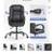 Black armed office chair just assembled leather 4 thumbnail