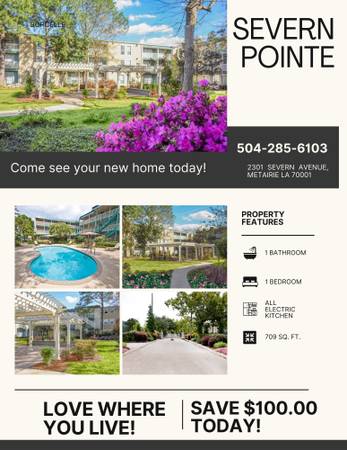 $1,140 / 1br - 709ft2 - Your Perfect Home Is Waiting. Come By Today! (Metairie)63792145870849120