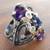 Gothic Natural Lolite Ring, one of a kind, Silver, 18K Gold Size 8.5 12 thumbnail