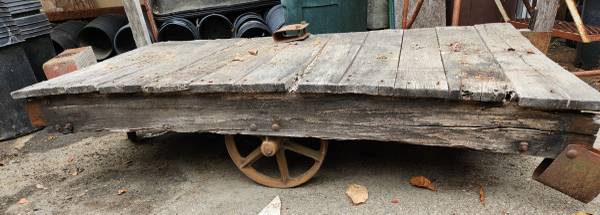 INDUSTRIAL HEAVY DUTY Tilt  CART WOOD AND CAST IRON Truck DISPLAY 1