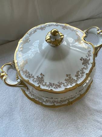 WEIMAR SOUP TUREEN Porcelain 3 Piece Covered Dishes Platter Germany An 1