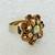 Adrienne Ring NEW Flower Design Champagne & Bronze Tone Crystals 7 1/2 5 thumbnail