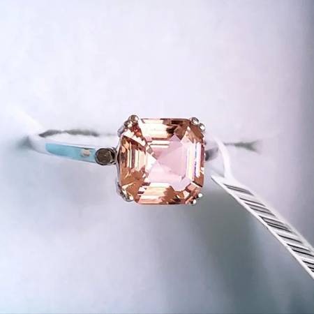 Morganite 2.18 Carat Solitaire & Diamond Ring 10K White Gold - $700 (Auburn)63471461326337122