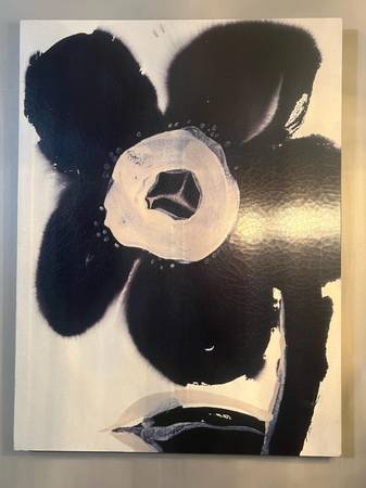 RH Restoration Hardware Wall Art Flower Crackled Finish 30" x 40" 1