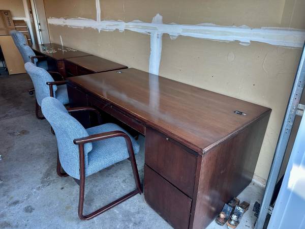 Antique Real Wood Desk Set 1