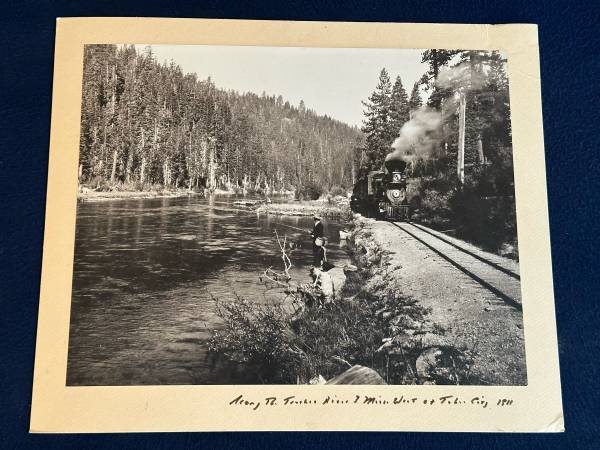 Cool Antique 1911 Black & White Photo "Along T. Truckee River 1 Mile West of Tah 1