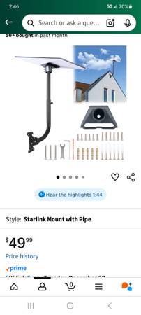 Starlink mounting post New in the box unopened. 1