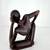 Hand Caved Wood Thinking Man Statue 4” 4 thumbnail