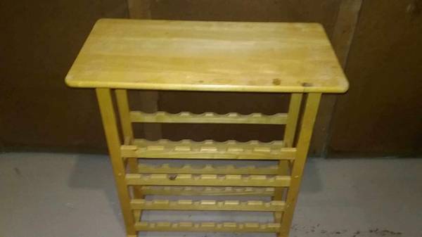 3 Foot High Rustic Wine Rack/Side Table Combo 1