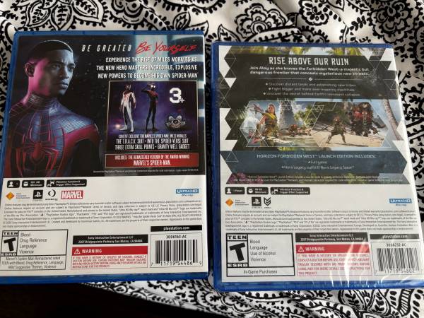 Juegos de PS5: dos, uno es completamente nuevo, $20-$25 - $20 (Hercules, Pinole, San Pablo, El Sob)63439985619459121