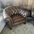 Ralph Lauren Genuine Leather Loveseat & Armchair Brown Tufted Set 5 thumbnail