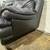 BLACK LEATHER LOVESEAT ITALIAN MOD DESIGN 1980'S SOFA 6 thumbnail