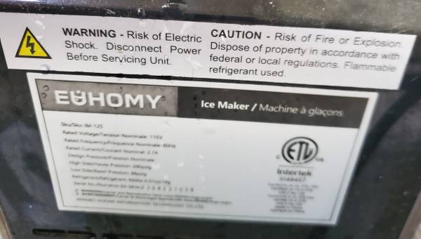 Ice Maker - EUHOMY countertop - $60 (Santa Monica)63471468099971123