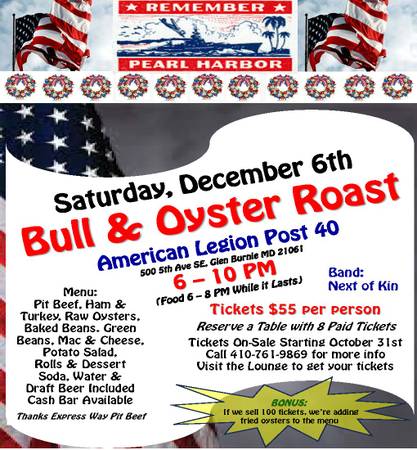 American Legion Post 40 Bull & Oyster Roast 1
