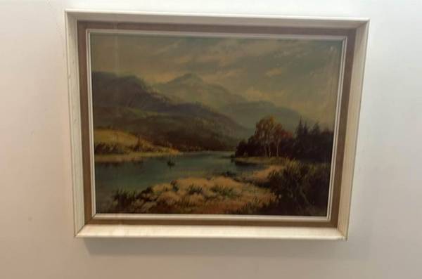 Framed Print on Cardboard of a Fisherman on a Boat 1