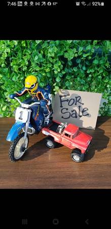 TOY MX MOTORCYCLE &USED DIECAST CHEVY TRUCK 1