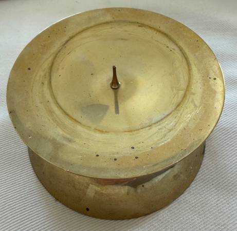 Vintage Brass Pedestal Candle Holder 1