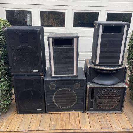 6 Unloaded Speaker Cabinets! Empty PA / Bass Cabs! 1