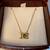14K Yellow Gold DAVID EDOUARD Necklace with Natural Blue Topaz Stone 4 thumbnail