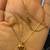 14K Yellow Gold Heart Necklace with Natural Ruby Stone 1 thumbnail