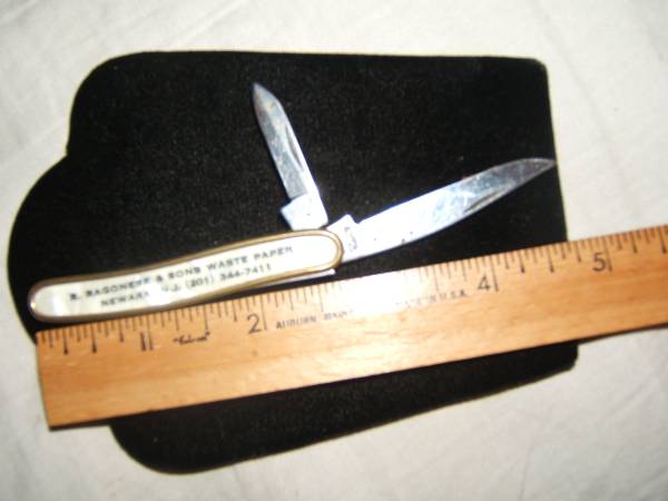 Knife: Vintage Advertising "Colonial Prov U.S.A. Pocket KnifeNewark nj 1