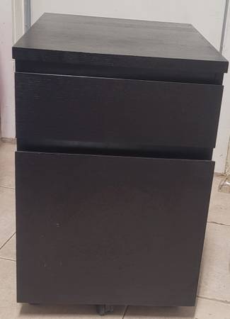 IKEA Black/Brown Malm File Cabinet 1