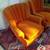 Set of 2 Vintage tweed Channel Back Orange Armchair for refurbishment 1 thumbnail