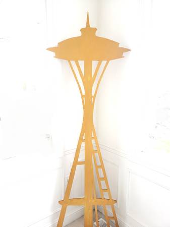 Custom 7 FT Tall Wood Space Needle Cutout Sculpture Decor Art 1