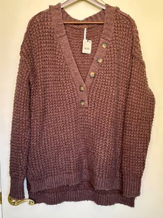 Free People Oversized Beautiful Crochet Sweater 1