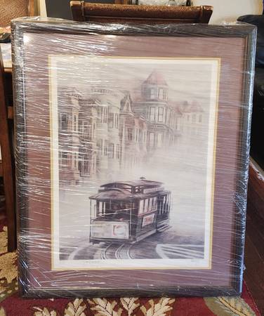 San Francisco cable car lithograph by John Kelly signed numbered 1