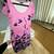Midi Pink and Ink Floral Shift Dress 2 thumbnail
