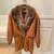Vintage Brown Leather Coat with Fox Collar 1 thumbnail