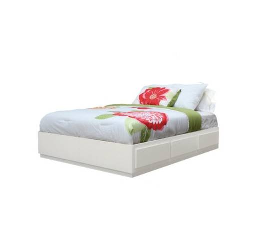 White 6-drawer platform bed/Queen sized 1