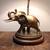 Vintage Brass Elephant Lamp with Wooden Base 4 thumbnail