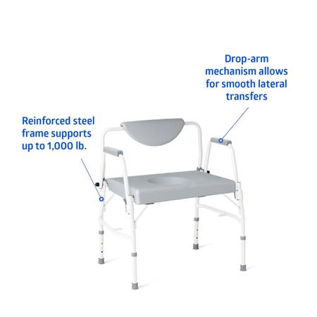 Bariatric Commode Chair (Medline) Up to 1000 lbs (Retail $275) 1