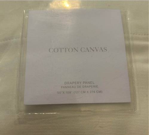 Restoration Hardware One NEW Drape Cotton Canvas 50 x 108 White 1