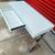Rectangular White Modern Computer Desk in Really good conditio 3 thumbnail