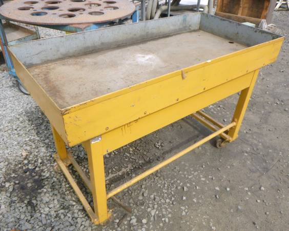 Worktable on Casters, ~26" x 54" X 35" with 5" Deep Top Tray 1