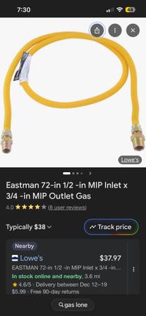 NEW Gas line for stove 1