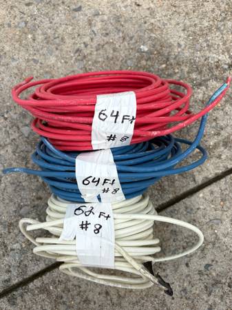 #8 copper wire 62 feet each leg XHHW 1