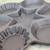 /// VTG JOHN WRIGHT CAST IRON HEART TART STAR GEM COOKIE MOLD PAN \\\ 4 thumbnail