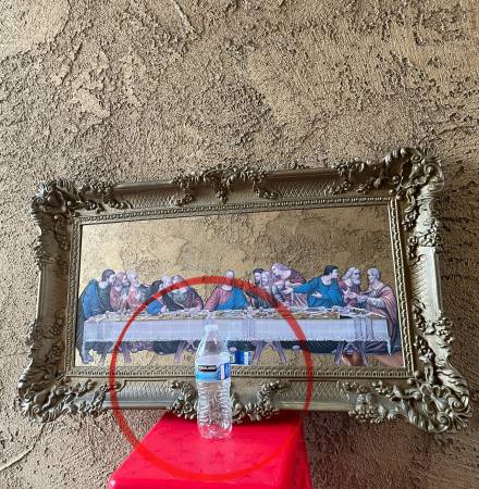 “ The Last Supper “ art work on glass - painting ?? print ?? jesus 1