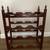 Vintage 12 bottles Wine Rack with metal pine cones on corners 4 thumbnail