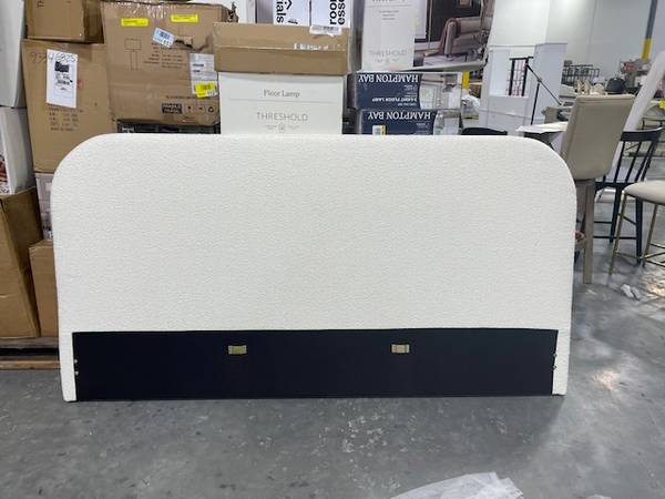 Solomon Headboard Soft White Boucle KING Size 1