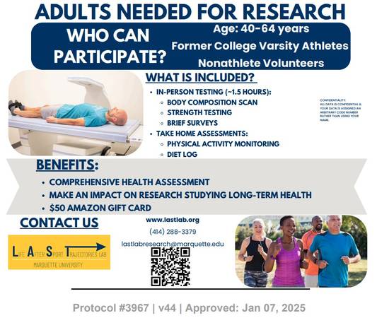 Research Volunteers Needed -- Healthy Men Ages 40-64 ($50) 1