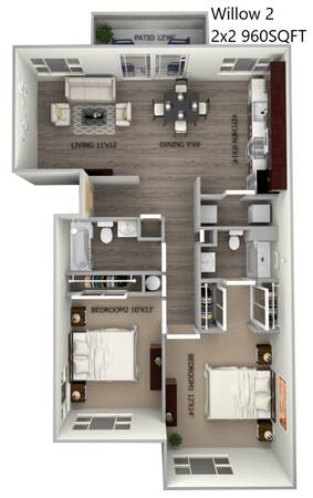 $1,830 / 2br - 960ft2 - 2 Bed 2 Bath Surrounded By Nature! Choose Your Special! (Beaverton)64039056244611121