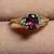 Vintage Natural Red Oval Tourmaline w/Diamonds 14K Gold Ring 5 thumbnail