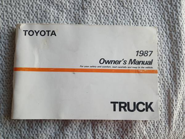1987 Toyota Truck Owners Manual 1